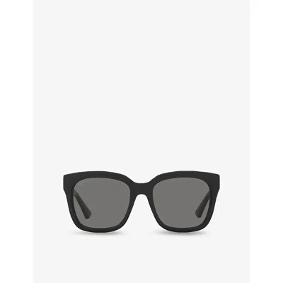 Gucci Womens Black Gg1338s Rectangle-frame Injected Sunglasses