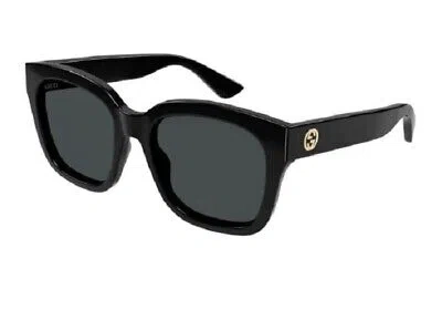 Pre-owned Gucci Gg1338sk-001 Black Black Smoke In Gray