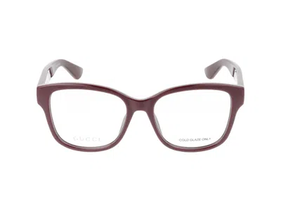 Gucci Gg1340o Women's  Eyeglasses In Red Red Transparent