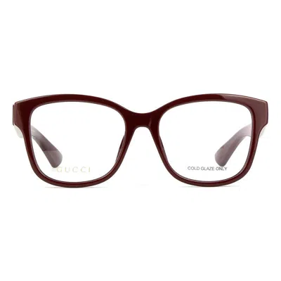 Gucci Gg1340o004 Square Full Rim Eyeglasses In Burgundy