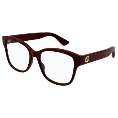 Gucci Gg1340o005 Red Red Transparent In Brown