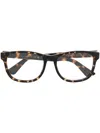 Gucci Tortoiseshell-effect Square-frame Glasses In Braun
