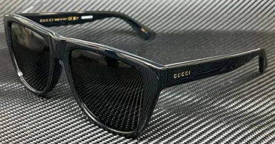 Pre-owned Gucci Gg1345s 002 Black Polarized Men's Medium 57 Mm Sunglasses In Gray