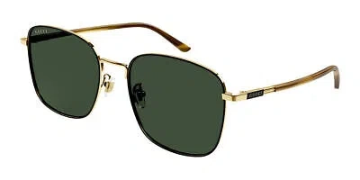 Pre-owned Gucci Gg1350s-003 Gold Havana Green Sunglasses