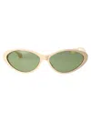 Gucci Cat Eye Sunglasses In 001 Ivory Ivory Green