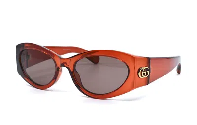 Pre-owned Gucci Gg1401s 003 Burgundy Brown Women's Authentic Sunglasses 53-19-130