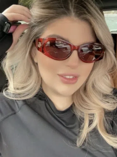 Pre-owned Gucci Gg1401s-003 Burgundy Sunglasses In Red