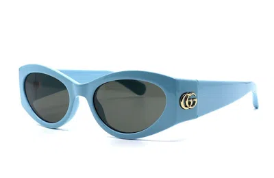 Pre-owned Gucci Gg1401s 004 Blue Grey Women's Authentic Sunglasses 53-19-130 In Gray