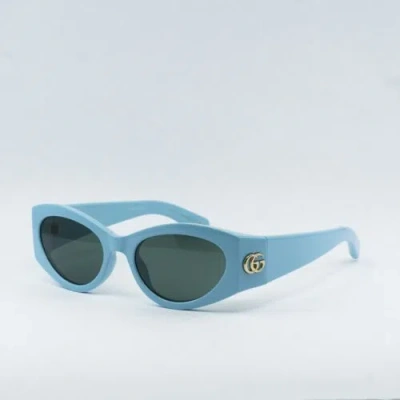 Pre-owned Gucci Gg1401s 004 Light Blue/grey 53-19-130 Sunglasses In Gray