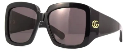 Pre-owned Gucci Gg1402s-001-55 Black In Gray