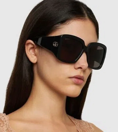 Pre-owned Gucci Gg1402s-001 Black Sunglasses In Gray