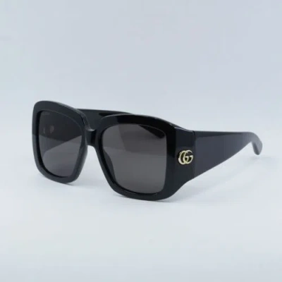 Pre-owned Gucci Gg1402s 001 Black/grey 55-16-130 Sunglasses In Gray
