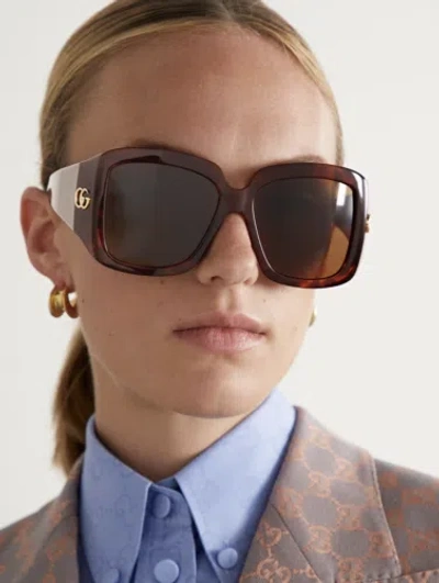 Pre-owned Gucci Gg1402s-002 Havana Sunglasses