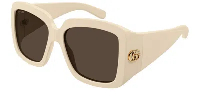 Pre-owned Gucci Gg1402s Ivory/brown (004) Sunglasses