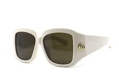 Pre-owned Gucci Gg1402sa-004-55 Ivory Sunglasses In Brown