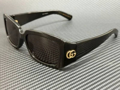 Pre-owned Gucci Gg1403s 001 Black Dark Grey Women's 54 Mm Medium Sunglasses In Gray