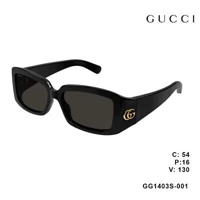 Pre-owned Gucci Gg1403s-001 Black Sunglasses In Gray