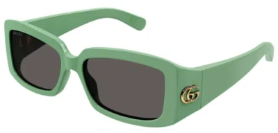 Pre-owned Gucci Gg1403s-004-54 Green Grey In Gray