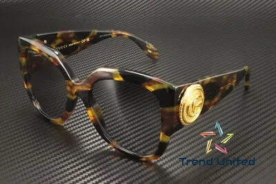 Pre-owned Gucci Gg1407s 002 Rectangular Squared Acetate Havana Grey 54mm Womens Sunglasses In Gray