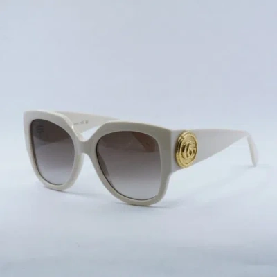 Pre-owned Gucci Gg1407s 004 Ivory/brown Gradient 54-19-140 Sunglasses