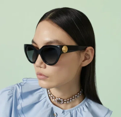 Pre-owned Gucci Gg1408s-001 Black Sunglasses In Gray