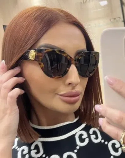 Pre-owned Gucci Gg1408s-002 Havana Sunglasses In Brown