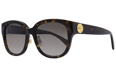 Pre-owned Gucci Gg1409sk 002 Sunglasses Women's Havana Brown/brown Lens Round Shape 55mm
