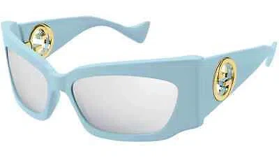 Pre-owned Gucci Gg1412s-005-62 Blue Light Blue Silver