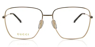Gucci Gg1414o Asian Fit 001 Women's Glasses Gold Size 58 - Free Lenses - Blue Light Block Available In Neutral