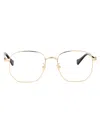 Gucci Gold Gold Transparent Acetate Glasses In Gold