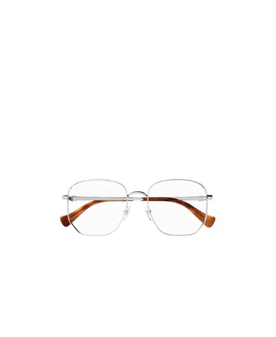 Gucci Gg1420ok Oversize-frame Glasses In 002 Silver Silver Transpa