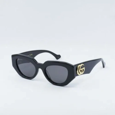 Pre-owned Gucci Gg1421s 001 Black/grey 51-20-145 Sunglasses In Gray
