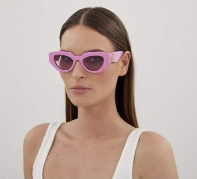 Pre-owned Gucci Gg1421s 004 Pink Pink Magenta Cat Eye Women Sunglasses Gg 1421s
