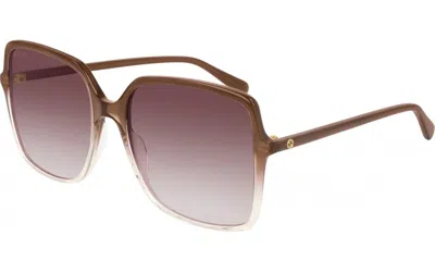 Pre-owned Gucci Gg1421s Havana/brown (002) Sunglasses In Violet Shaded