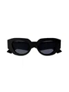 Gucci Geometric Acetate Butterfly Sunglasses In 001 Black Black Grey