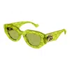 Gucci Geometric Frame Sunglasses In Green