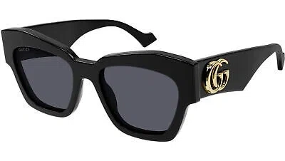Pre-owned Gucci Gg1422s-001 Black Black Grey In Gray