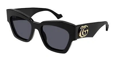 Pre-owned Gucci Gg1422s-001 Black Sunglasses In Gray