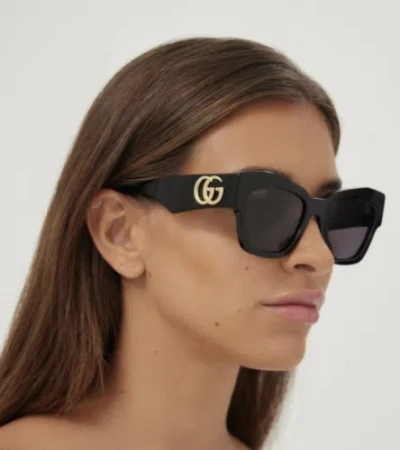 Pre-owned Gucci Gg1422s-001 Black Sunglasses In Gray