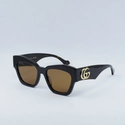 Pre-owned Gucci Gg1422s 003 Dark Havana/brown 55-19-145 Sunglasses Authentic
