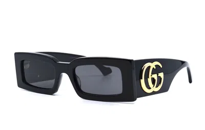 Pre-owned Gucci Gg1425s 001 Black Grey Women's Authentic Sunglasses In Gray