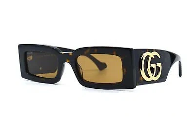 Pre-owned Gucci Gg1425s-002-53 Havana Brown Sunglasses