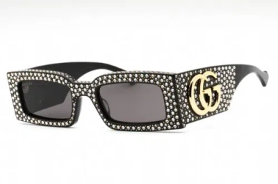 Pre-owned Gucci Gg1425s-005-53 Sunglasses Size 53mm 145mm 21mm Black Women In Gray