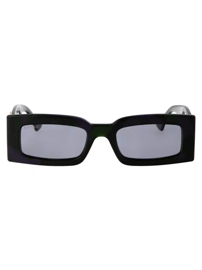 Gucci Gg1425s Rectangular Acetate Sunglasses In 003 Havana Havana Grey