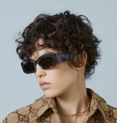 Pre-owned Gucci Gg1426s-003 Havana Sunglasses In Brown