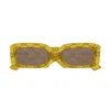 Gucci Gg1426s007 Yellow Yellow Brown In Gold