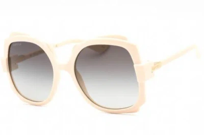 Pre-owned Gucci Gg1431s-004-57 Sunglasses Size 57mm 135mm 20mm Ivory Women In Gray