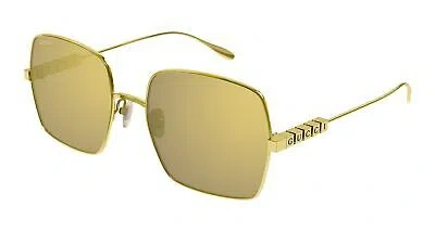 Pre-owned Gucci Gg1434s-004 Gold Sunglasses