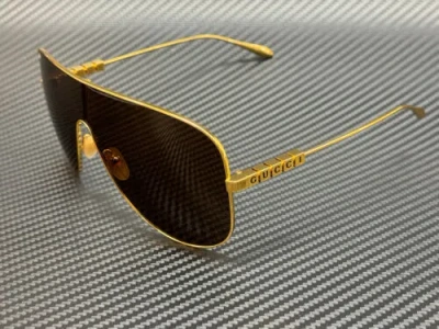 Pre-owned Gucci Gg1436s 002 Gold Brown Women's 72 Mm Large Sunglasses