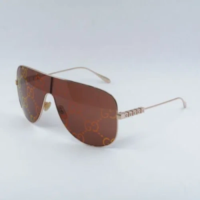 Pre-owned Gucci Gg1436s 003 Rose Gold/light Red With Gg Pattern 99-1-135 Sunglasses